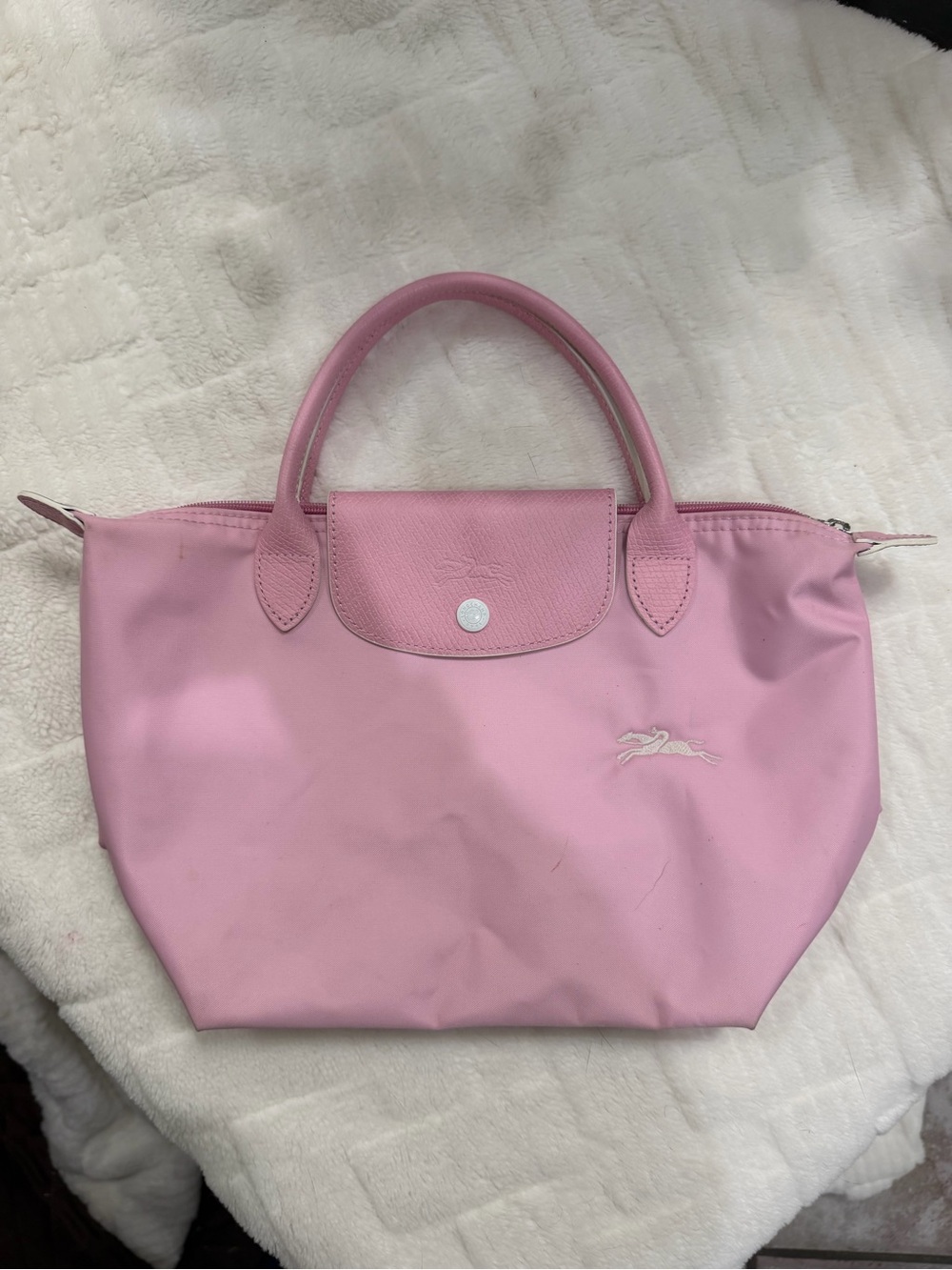 Longchamp Pink Le Pliage Top-Handle Tote
